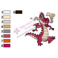 Smoked Dragon Embroidery Design